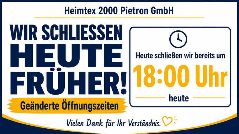 Banner geänderte Öffnungszeit heute